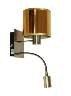 Sylwana Kinkiet 1x40w E14 + Led Z Wyłącznikiem Patyna / Złoty