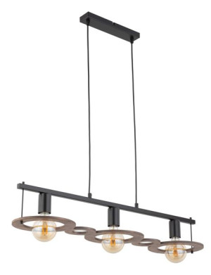 Sigma Lampa Wisząca Boho Czarno-brązowa Coffee 3 Zwis 32485