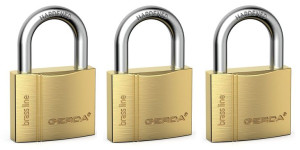 Gerda Brass Line 3 Kłódki System Jednego Klucza 40