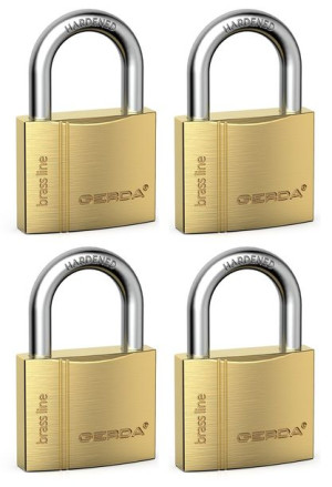 Gerda Brass Line 4 Kłódki System Jednego Klucza 40