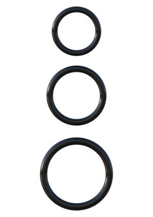Pierścień-silicone 3-ring Stamina Set Black