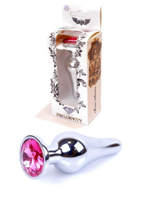 Plug-jewellery Silver Butt Plug- Pink