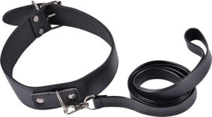 Kinky Collar Black Collar With Leash Adjustable