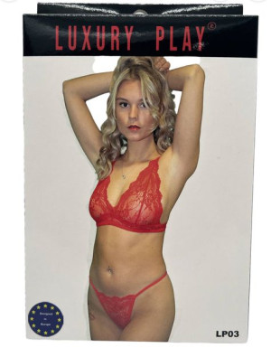 Bielizna-luxury Play - Lingerie Set Medium Red
