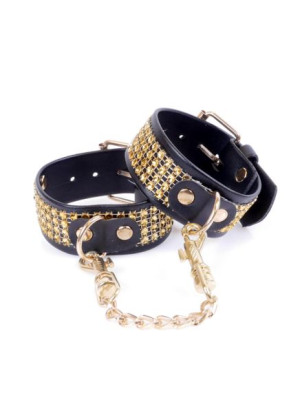 Fetish Boss Series Handcuffs With Cristals 3 Cm Gold