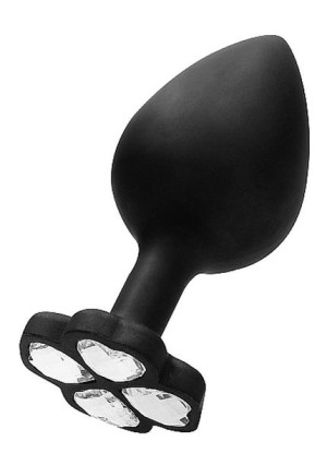 Extra Large Lucky Diamond Butt Plug - Black