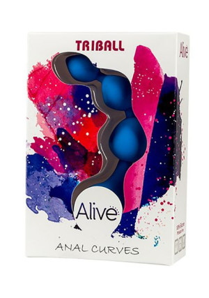 Plug/kulki-dildo Silic. Triball. Amuse-g. Blue