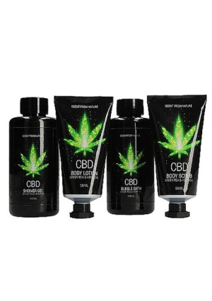 Cbd - Bath And Shower - Luxe Gift Set - Green Tea Hemp Oil