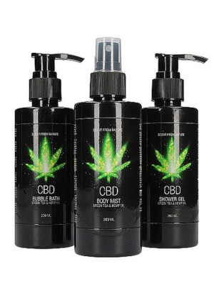 Cbd - Bath And Shower - Care Set - Green Tea Hemp Oil