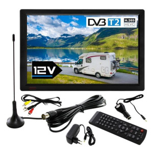 Telewizor 15,4'' USB DVB-T2 HEVC H265 12V 230V