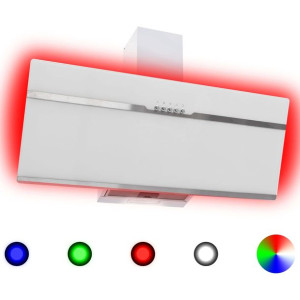 Okap kuchenny LED RGB, 90 cm, stal nierdzewna i hartowane szkło