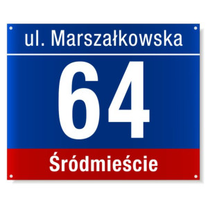 Tablica tabliczka adresowa MSI numer domu 35x45 cm