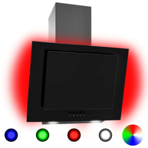 Okap kuchenny LED RGB, 60 cm, stal nierdzewna i hartowane szkło