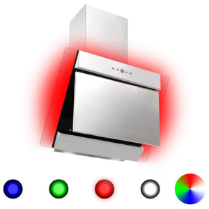 Okap kuchenny LED RGB, 60 cm, stal nierdzewna i hartowane szkło