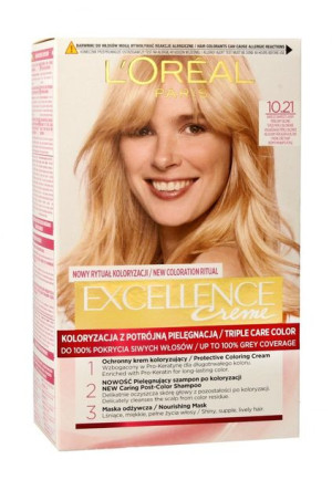 Loreal Excellence Creme Krem koloryzujący 10.21 bardzo jasny blond perłowy