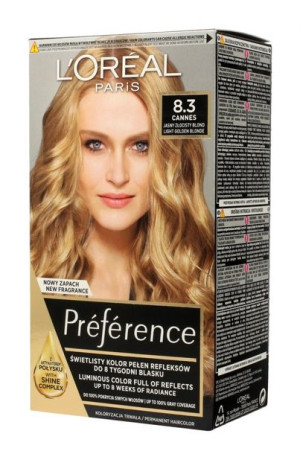 Loreal Preference Farba do włosów nr 8.3 Cannes - jasny złocisty blond 1op.