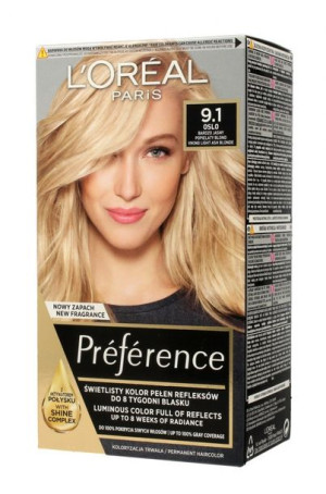 Loreal Preference Farba do włosów nr 9.1 Oslo - bardzo jasny popielaty blon