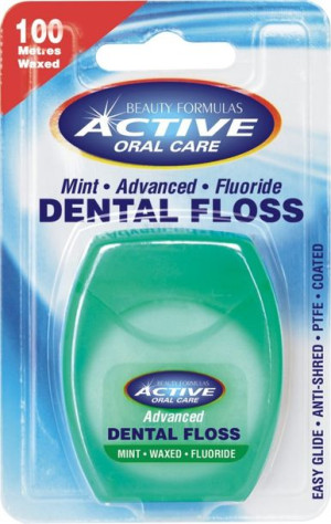 Beauty Formulas Active Oral Care Nić dentystyczna udoskonalona miętowa wosk