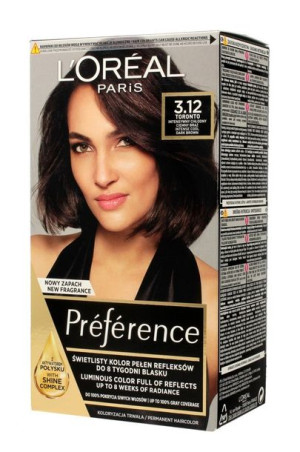 Loreal Preference Farba do włosów nr 3.12 Toronto - intensywny chłodny ciem