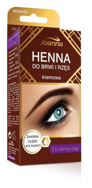 Joanna Henna do brwi i rzęs kremowa nr 3.0 ciemny brąz 15ml