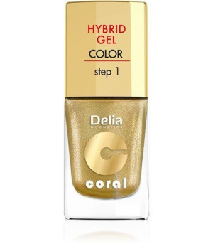 Delia Cosmetics Coral Hybrid Gel Emalia do paznokci nr 28 złoty 11ml