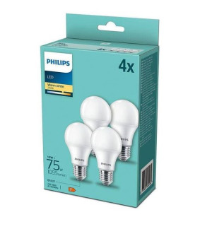 PHILIPS Żarówka LED E27 Warm White 75W/2700K 4 szt