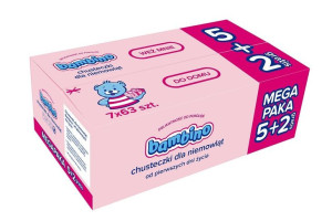 BAMBINO Chusteczki - wkład 7op.x 63 szt (5+2 gratis)