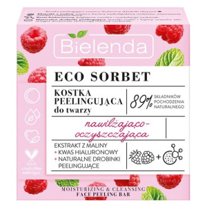 Bielenda Eco Sorbet Malina Kostka peelingująca do twarzy nawilżająco-oczysz