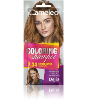 Delia Cosmetics Cameleo Szampon koloryzujący nr 7.34 Słodkie Toffee 1szt