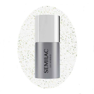 SEMILAC Top do lakierów hybrydowych No Wipe Blinking - Gold&Green Flakes 7m