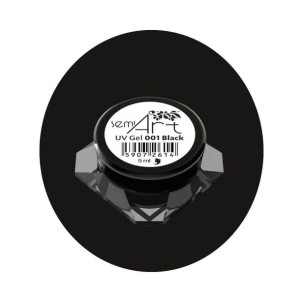 SEMILAC Semi Art UV Lakier żelowy do zdobień 001 black 5ml