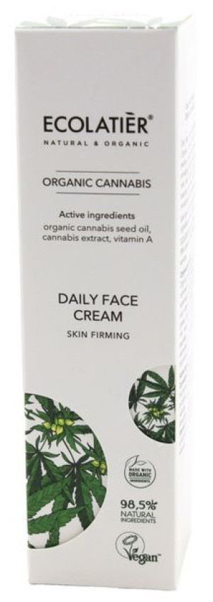 ECOLATIER Organic Cannabis Krem ujędrniający do twarzy na dzień- cera wiotk