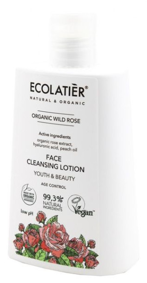 ECOLATIER Organic Wild Rose Mleczko do twarzy oczyszczające - cera dojrzała
