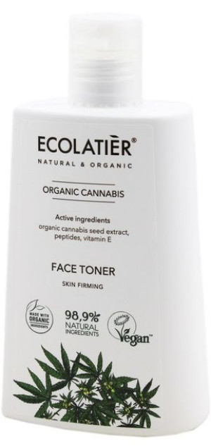 ECOLATIER Organic Cannabis Tonik ujędrniający do twarzy - cera wiotka 250ml