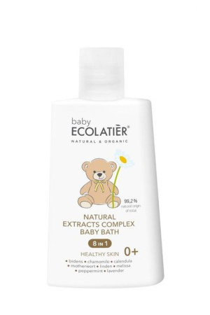 ECOLATIER BABY Kompleks naturalnych ekstraktów 8 w 1 do kąpieli 0+ 250 ml