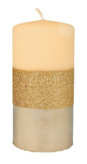 ARTMAN Świeca ozdobna Atłas - walec średni (średnica 7cm) szampan 1szt