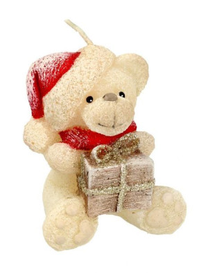 ARTMAN Boże Narodzenie Świeca ozdobna Teddy - figurka kremowa 1szt