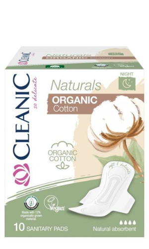 Cleanic Naturals Podpaski na noc Organic Cotton 1op.-10szt
