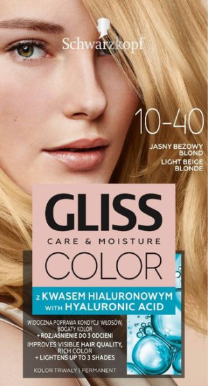 Schwarzkopf Gliss Color Care & Moisture Farba do włosów 10-40 jasny beżowy