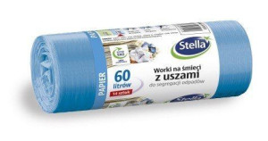 STELLA Worki z uszami do segregacji odpadów PAPIER 60L niebieskie 1op.-14sz