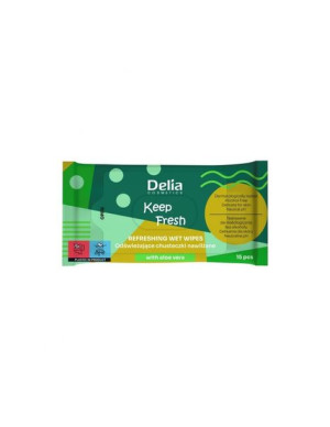 Delia Cosmetics Keep Fresh Odświeżające Chusteczki nawilżane - Aloe Vera 1o