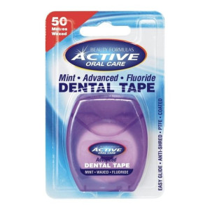 Beauty Formulas Active Oral Care Taśma dentystyczna woskowana z fluorem - m