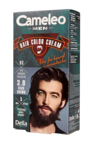 Delia Cosmetics Cameleo Men Krem koloryzujący do włosów, brody i wąsów nr 3