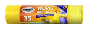 Sarantis Jan Niezbędny Grosik Worki na śmieci z taśmą 35L 1op-15szt