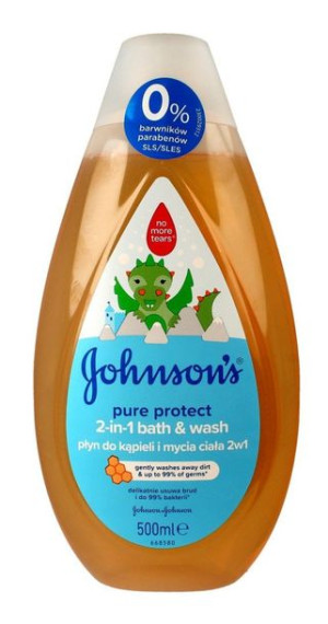 Johnson`s Baby Pure Protect Płyn do kąpieli 2in1 dla dzieci 500ml