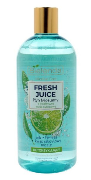 Bielenda Fresh Juice Płyn micelarny detoksykujący z wodą cytrusową Limonka