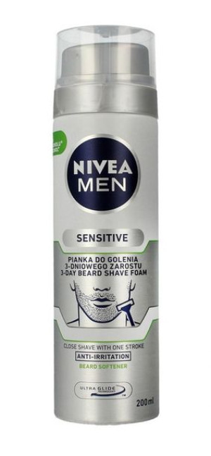 NIVEA MEN Sensitive Pianka do golenia 3-dniowego zarostu 200ml