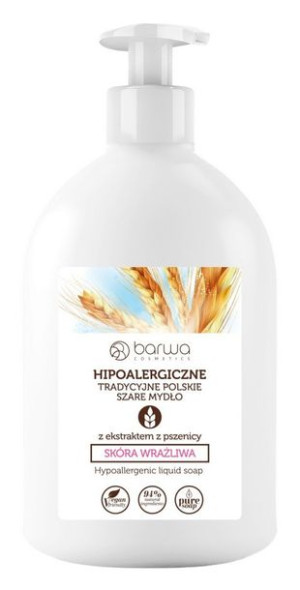 BARWA Hipoalergiczna Szare Mydło tradycyjne polskie w płynie 500ml