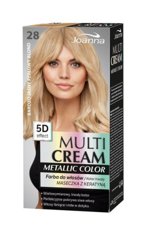 Joanna Multi Cream Metallic Color Farba do włosów nr 28 Bardzo Jasny Perłow