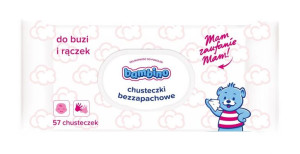 BAMBINO Chusteczki bezzapachowe z zamknięciem do buzi i rączek 1op.-57szt